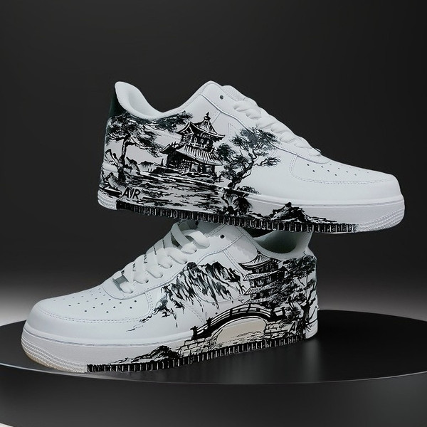 japan custom shoes nike air force 1 luxury men casual  sneakers sexy white black personalized gift customization art AF1 1.jpg