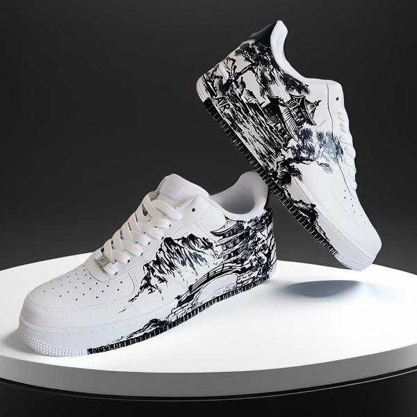japan custom shoes nike air force 1 luxury men casual  sneakers sexy white black personalized gift customization art AF12.jpg