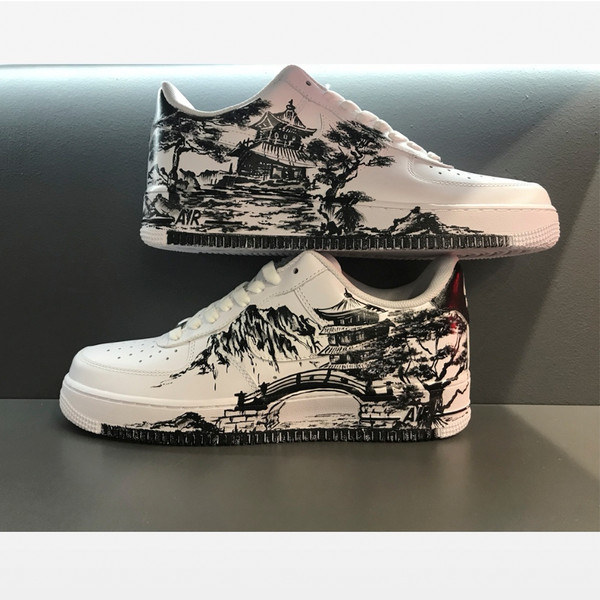 japan custom shoes nike air force 1 luxury men casual  sneakers sexy white black personalized gift customization art AF1 6.jpg