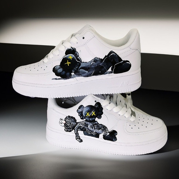 Kaws custom shoes nike air force 1 unisex fashion sneakers sexy white black customization sneakers personalized gifts 1.jpg
