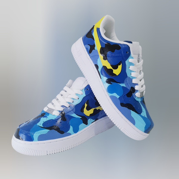 women- custom- shoes- nike- air- force- sneakers- white- black-blue art .jpg