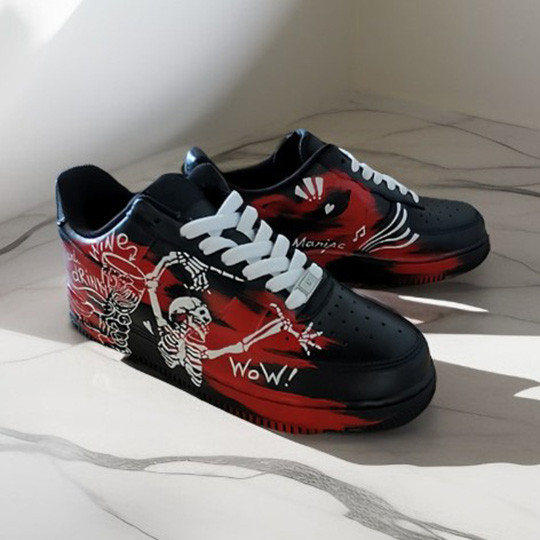 custom- shoes- unisex- nike- air- force- sneakers- white- black-red- art 7.jpg