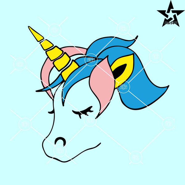 Unicorn head SVG, Unicorn Head Clipart, unicorn svg, unicorn birthday girl svg.jpg
