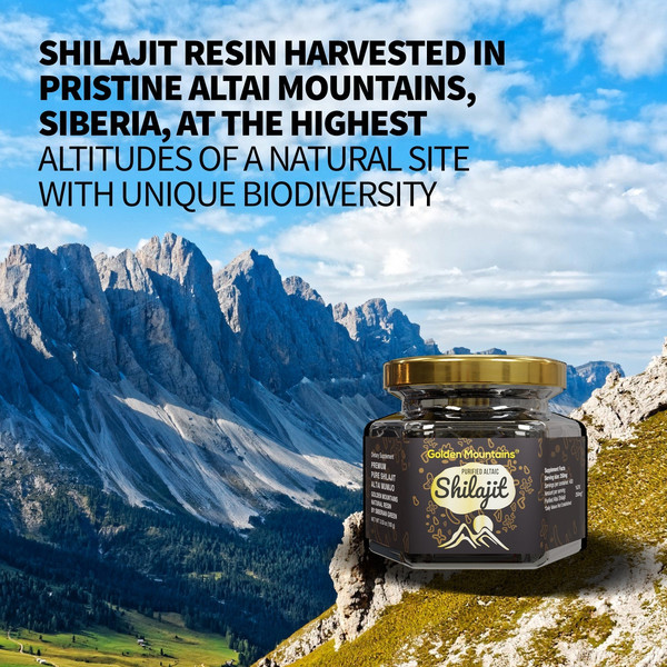 Golden Mountains Shilajit (mumiyo, mumio) Premium Pure Authentic Siberian Altai 100g