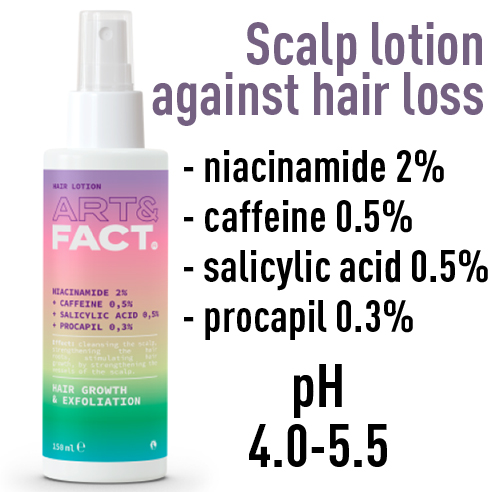 Hair lotion with niacinamide, caffeine, salicylic acid and procapil by ART&FACT 150ml / 5.07oz