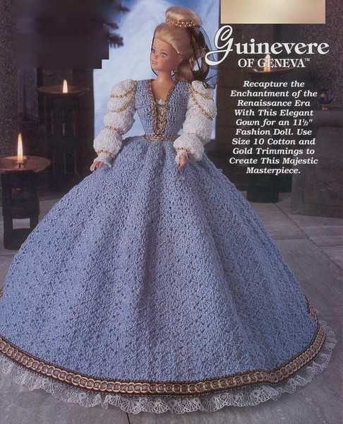 Crochet patterns - Elegant Gown Renaissance Era for Barbie.jpg