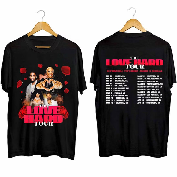The Love Hard Tour 2024 Shirt, The Love Hard 2024 Concert Shirt, Keyshia Cole Trey Songz K. Michelle and Jaheim 2024 Love Hard Tour Shirt.jpg