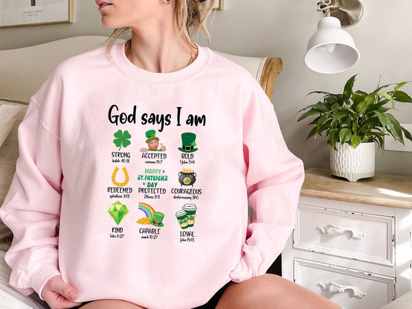 God Says I Am St Patrick's Day Sweatshirt, Love St Patrick's Day, St Patrick's Day Hoodie, Patrick's Green Sweatshirt, So Luckin' Boujee.jpg