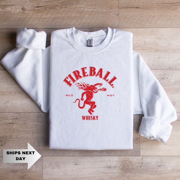 Fireball Alcoholic Beverage Logo Sweatshirt, FireBall hoodie or sweater, Fire ball alcohol, hard liquor 1.jpg