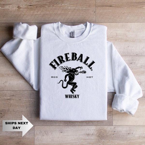 Fireball Alcoholic Beverage Logo Sweatshirt, FireBall hoodie or sweater, Fire ball alcohol, hard liquor.jpg