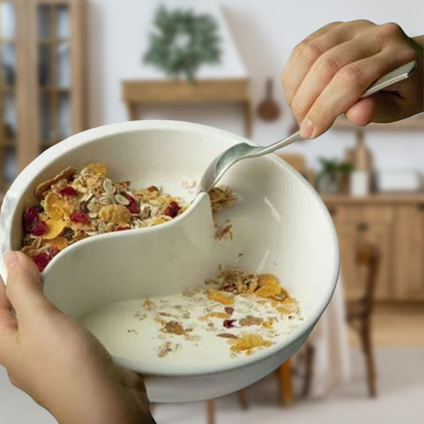 Dry & Wet Spiral Slide Partitioned Cereal Bowl - Inspire Uplift