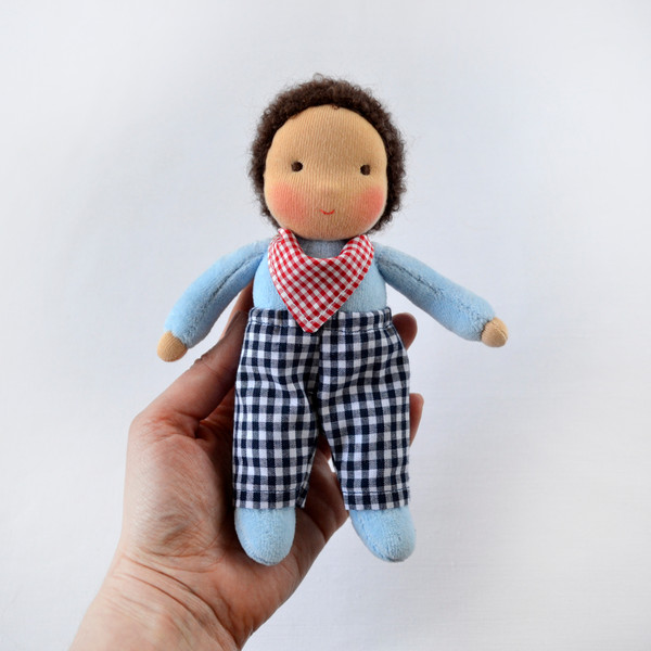 Waldorf pocket doll 7"/18 cm tall