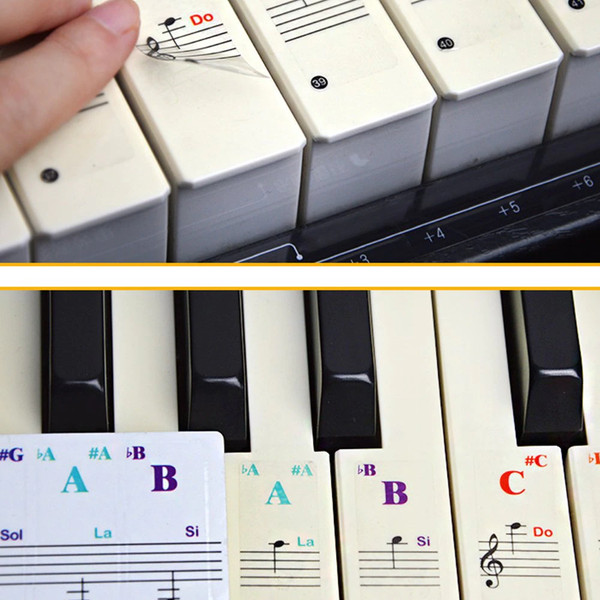 Colorful Transparent Piano Key Note Stickers - Inspire Uplift