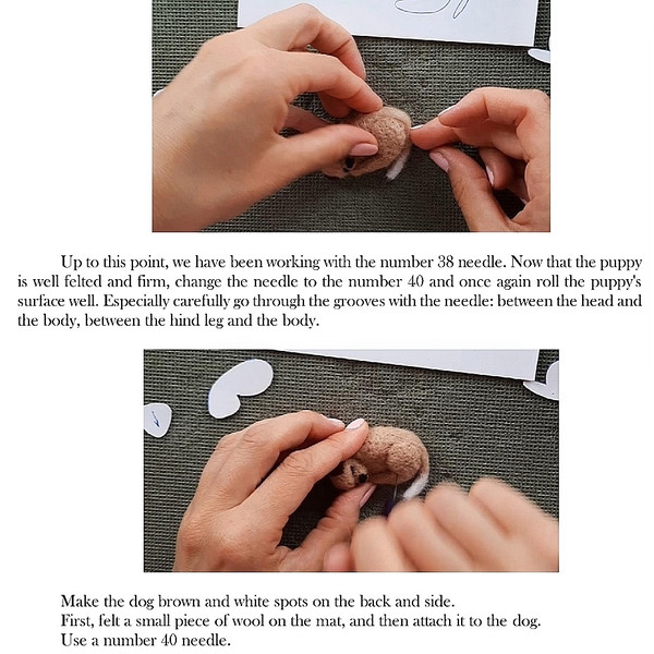 Easy tutorial needle felting dog. Pattern cute puppy. Beginn - Inspire  Uplift