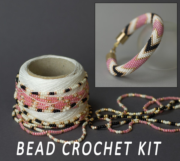 Seed bead kit, diy jewelry, bracelet making kit, hobby kit