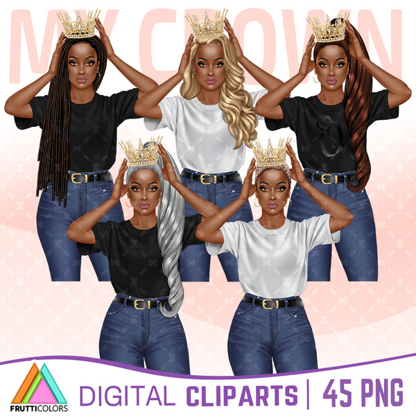african-american-queen-girl-clipart-afro-girl-fashion-illustration-melanin-queen-sublimation-design-jeans-girl-printable-stickers-с1.jpg