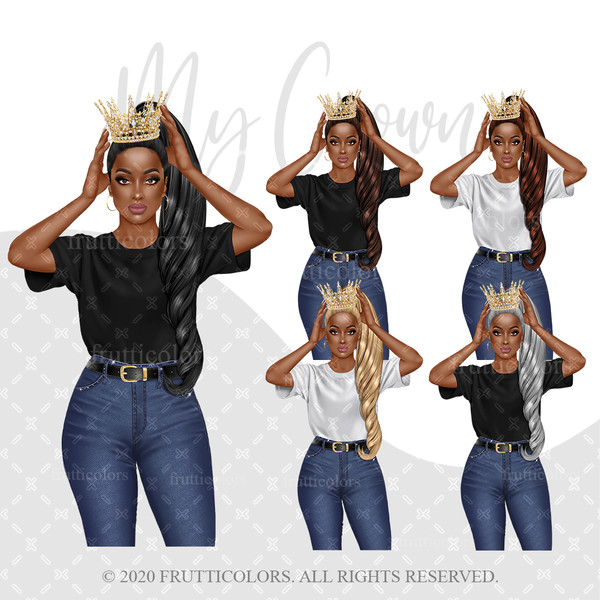 african-american-queen-girl-clipart-afro-girl-fashion-illustration-melanin-queen-sublimation-design-jeans-girl-printable-stickers-с2.jpg