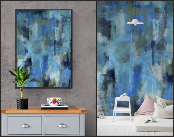 Abstraction-blue-interior-painting-texture