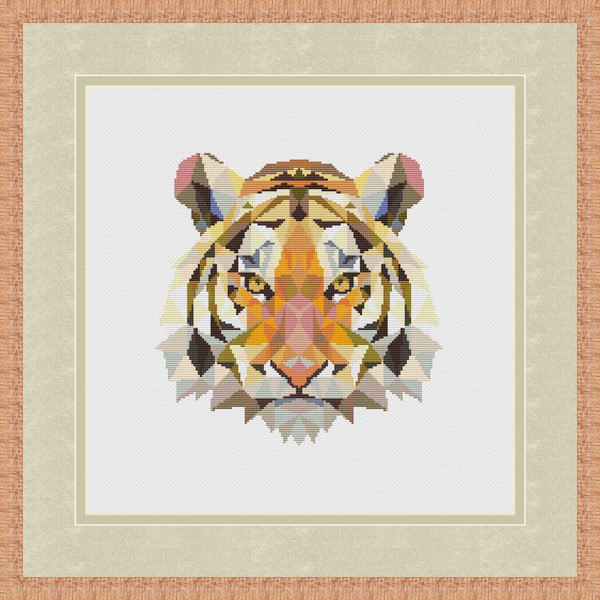 Moohue Needlework Counted Cross Stitch Supplies Animals Tiger and