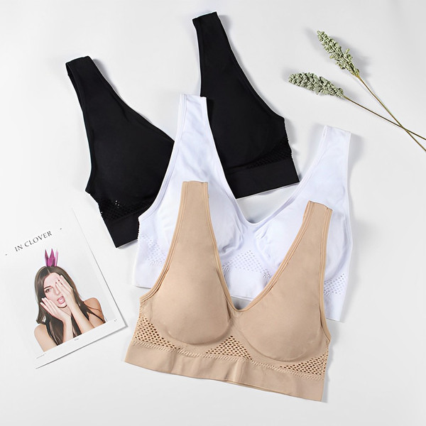 Buy UFFD Women's Seamless Wireless Cooling Unpadded Comfort Bra, Breathable  Cool Lift up Air Bra Plus Size Cooling Bra for Women Online at  desertcartINDIA