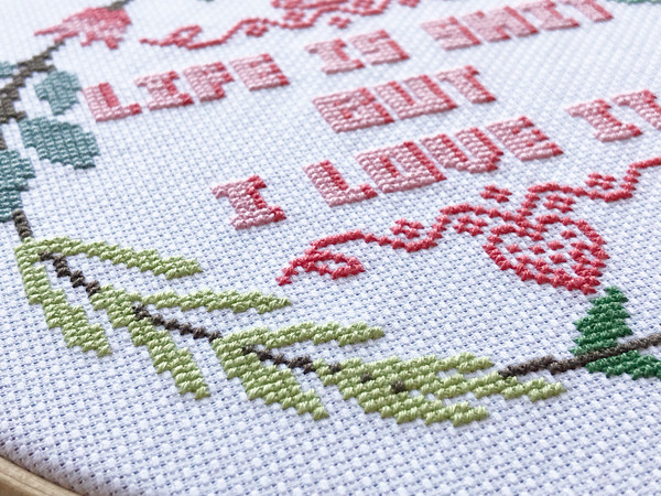 Cross stitch quote, You are loved cross stitch, Flower wreat - Inspire  Uplift