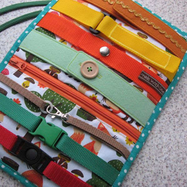 Fabric Felt Busy Buckle Board , Travel toy, Sensory Quiet B - Inspire ...