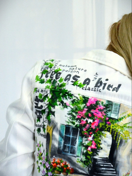 hand painted women jacket-jean jacket-denim jacket-girl fabric clothing-designer art-wearable art-custom clothes 11.jpg