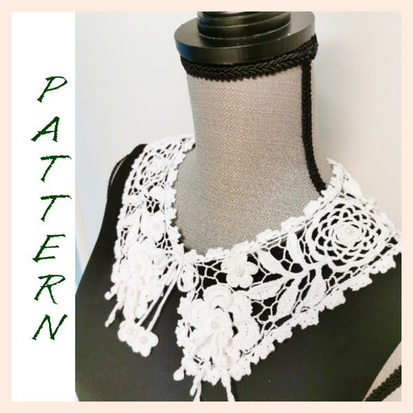 Crochet detachable collar pattern pdf Lace removable adjusta - Inspire  Uplift