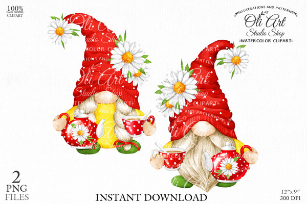 Tea and gnomes clipart_01.jpg