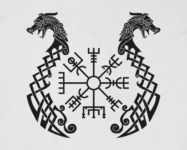 Vegvisir Viking Runes Nordic Compass Sticker Popular Emblem
