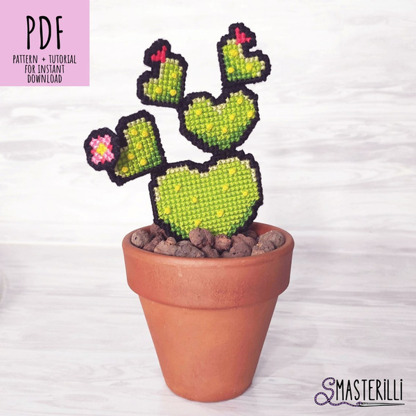 DIY Kit, Potted Cactus Cross Stitch Kit