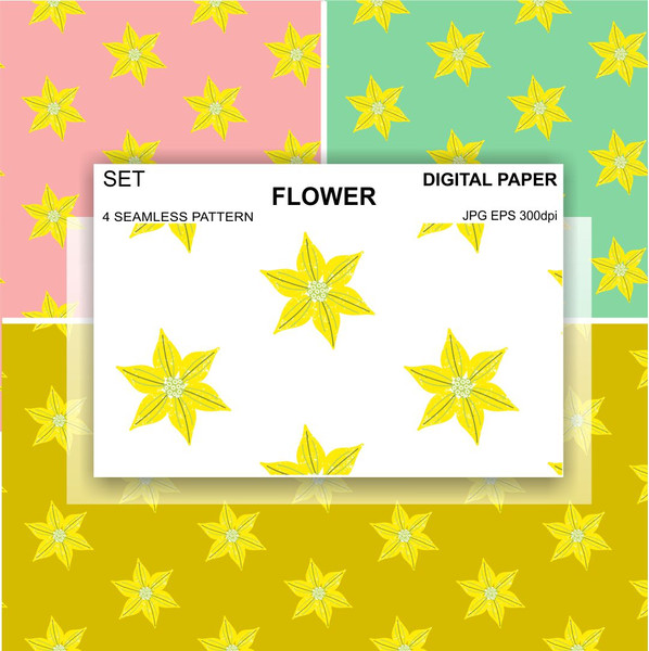Seamless-pattern-flowers-stars-yellow
