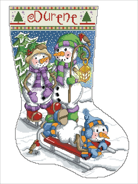Vintage Cross Stitch Pattern - Christmas Stocking - PDF - Inspire Uplift