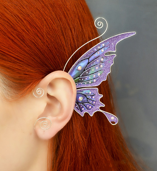 Fairy wing ear cuff no piercing, Fairy wing ear wrap, butter - Inspire  Uplift