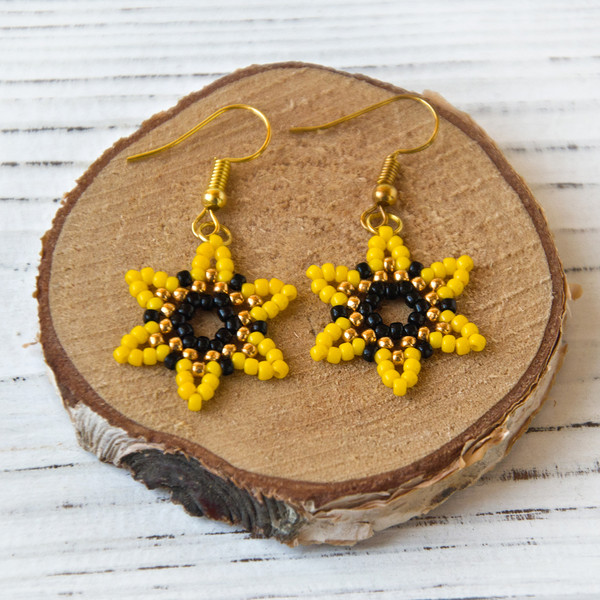 Polymer Clay Beads Yellow Sunflower Space Beads Diy Earrings - Temu
