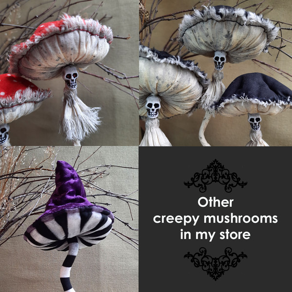 Cute Mushroom Oven Mitts and Pot Holders Sets of 3,Funny Black Gothic  Witchy Gif