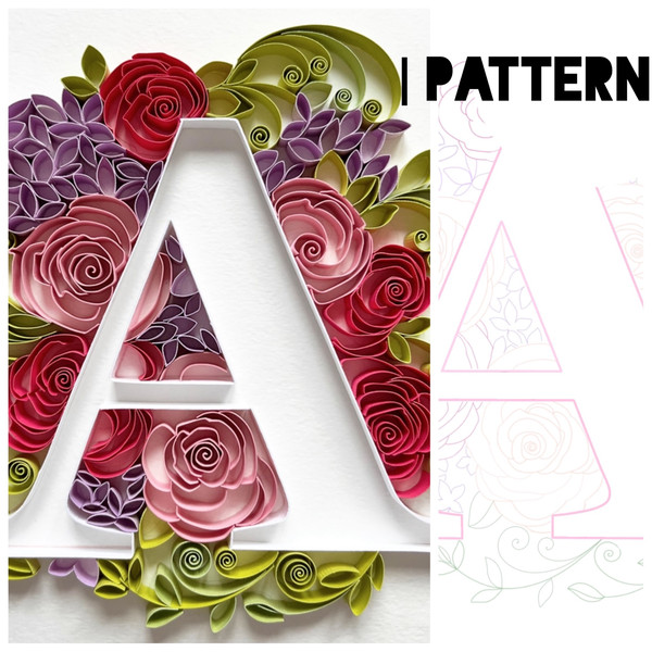 Set of patterns  Quilling templates with Alphabet A-Z - Inspire Uplift