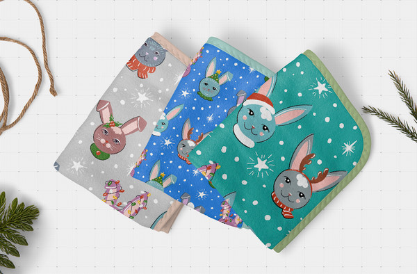 Fabric-Towels-Rabbits-Winter-New Year