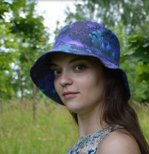 Cotton hat bucket with mushroom unisex. Summer designer hat for travel and festival. Fashion cute hat. Mushroom clothing