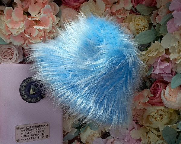 Baby Blue Luxury Shag Faux Fur