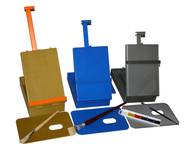 Plastic easels of various colors