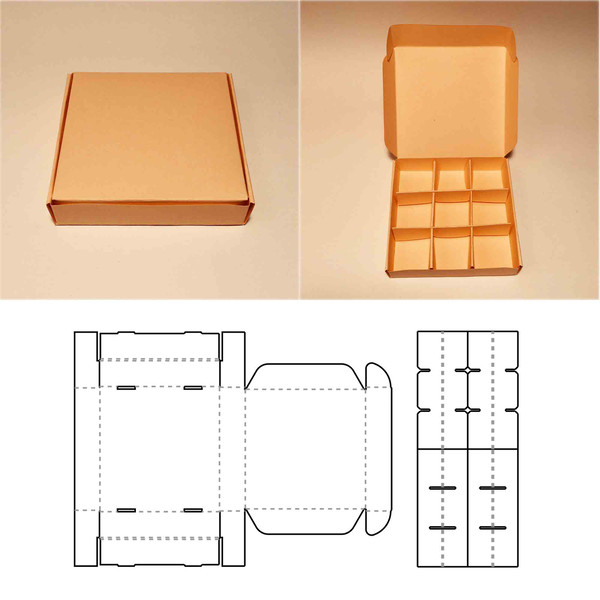 Box with handle template, square box, cube box, favor box, g