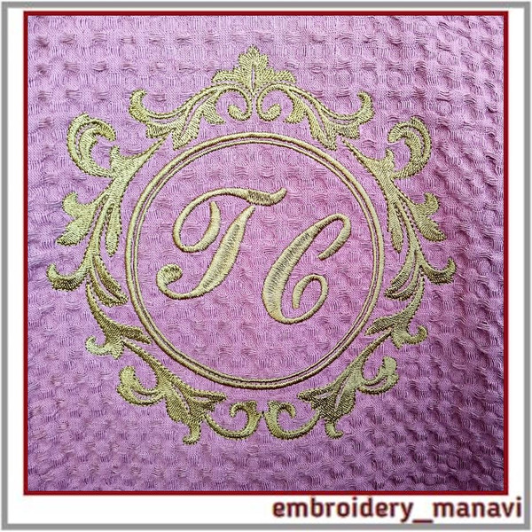 Monogram-frame-with-curls-Digital-machine-embroidery-design