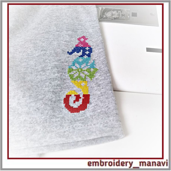 Machine-embroidery-design-Sea-Horse-French-cross-stitch