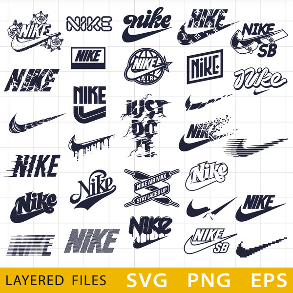 Nike Logo Bundle Layered SVG, Nike Air Cricut file, Cut file - Inspire ...