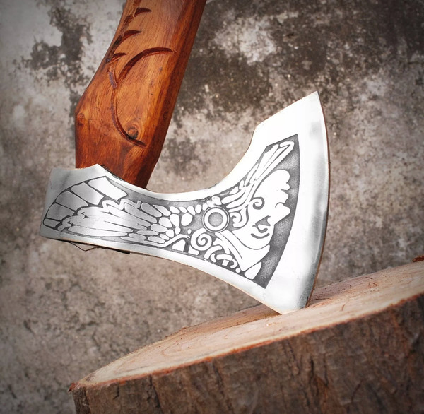Handmade Steel Tomahawk Axe Throwing Viking Hunting Axe in usa.jpeg