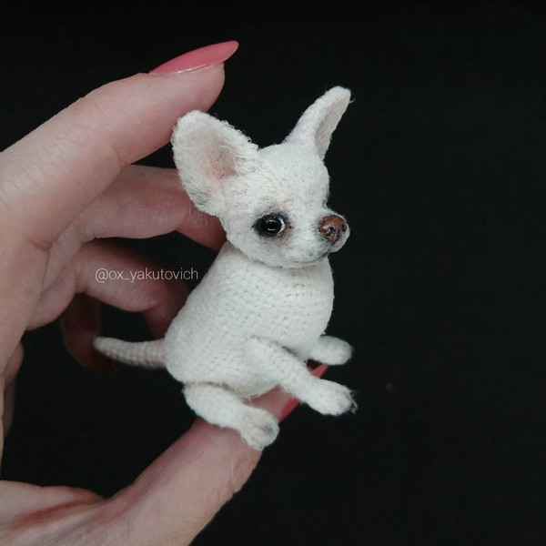 Realistic Chihuahua dog toy crochet 10 inches hign/