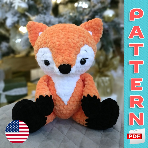 Crochet fox pattern, fox plush amigurumi, crochet stuffed an - Inspire  Uplift