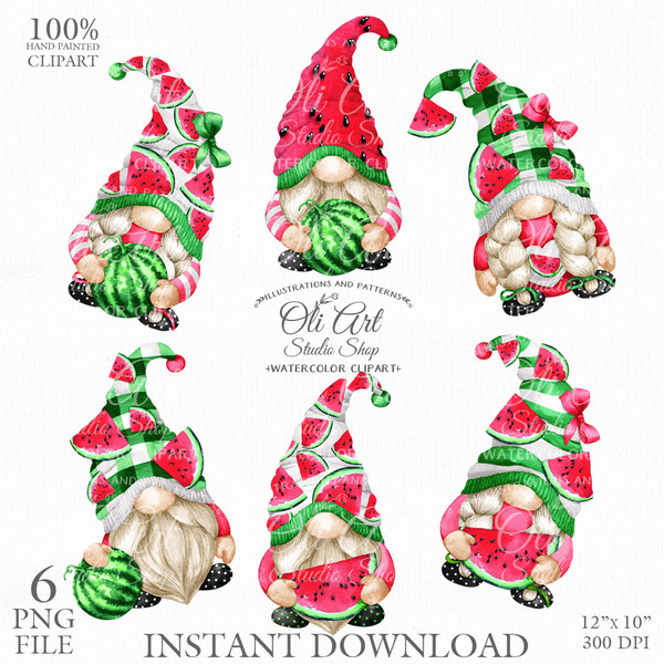 Gnomes watermelons clipart.JPG