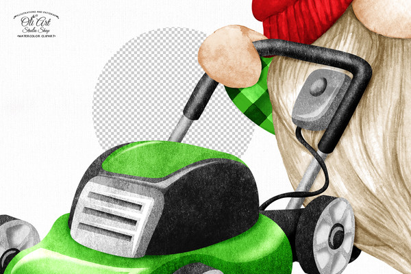 Lawn mower and gnome clipart_02.JPG